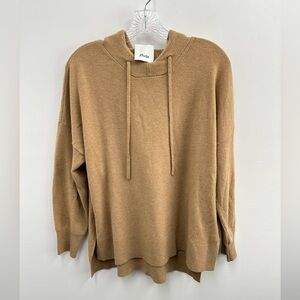 Allude Virgin Wool Cashmere Blend Hooded Knit Pullover Sweater Size S